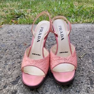 Prada wedge sling back